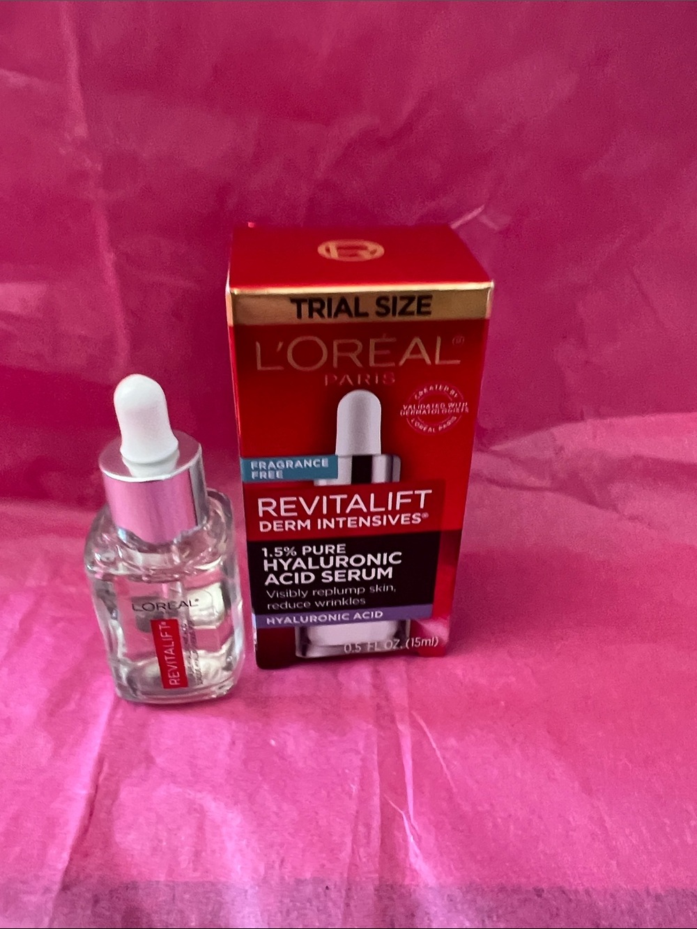 L'Oreal Revitalift Derm Intensives Hyaluronic Acid Serum - 15 ML. .5 oz
